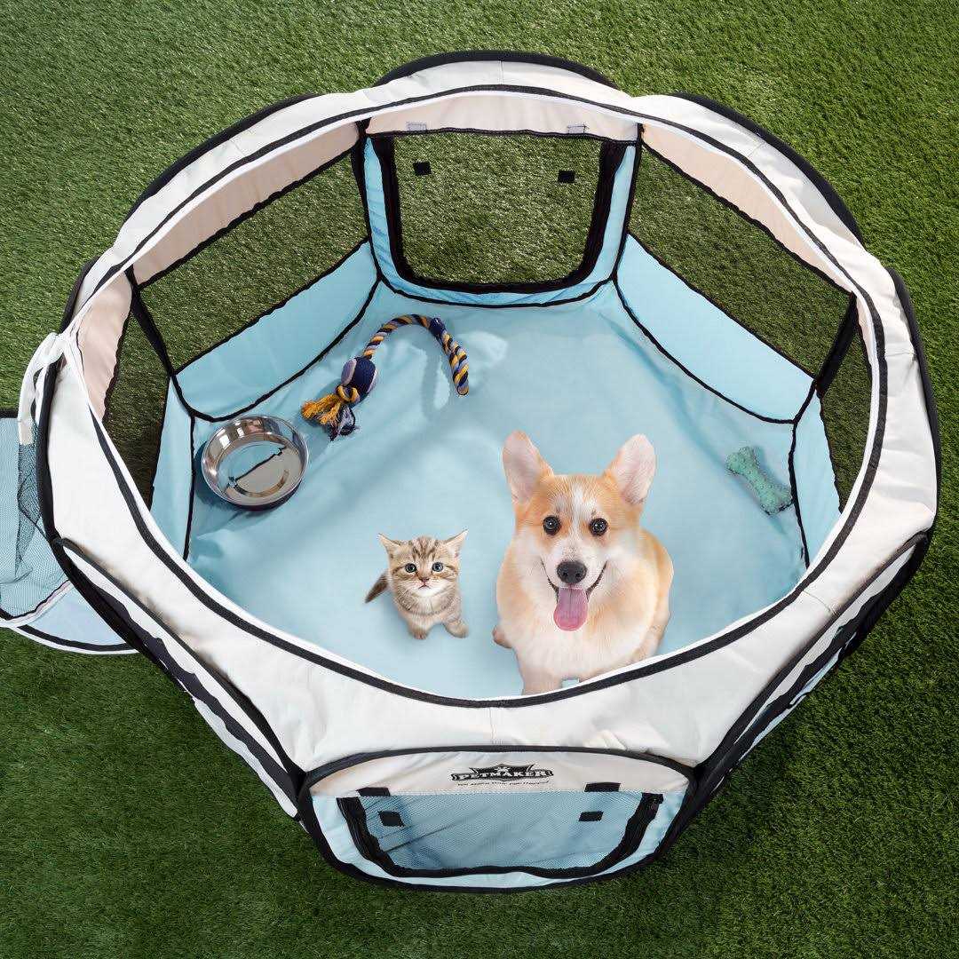 Pop-Up Pet Playpen with Carrying Case Blue W207
