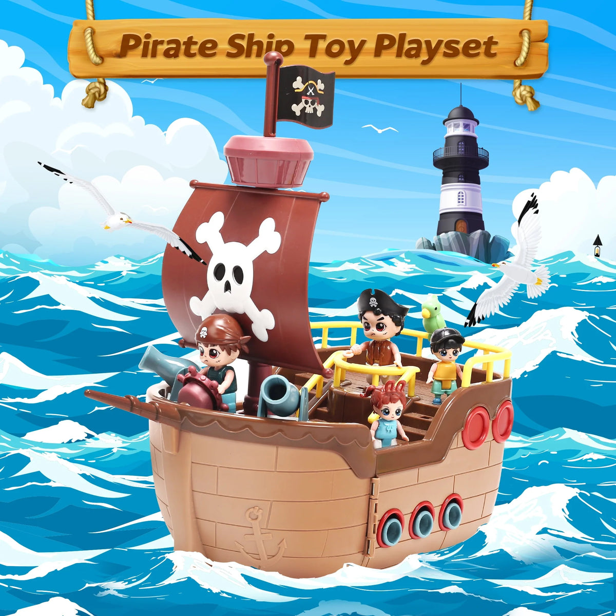 Brown Pirate Boat Toys Z392227