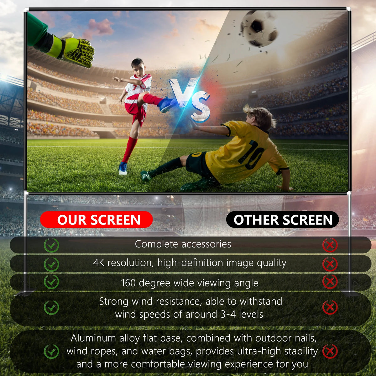 100inch Portable Projector Screen with Stand Q842