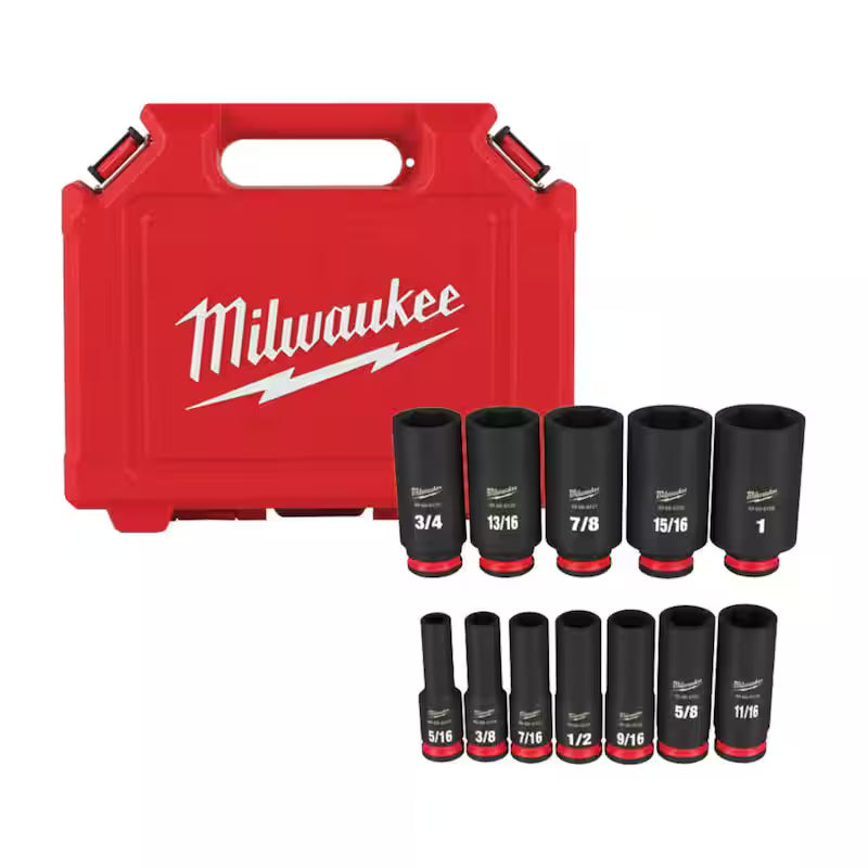 3/8 in. Drive 6 Point Impact Socket Set 12-Piece R358028