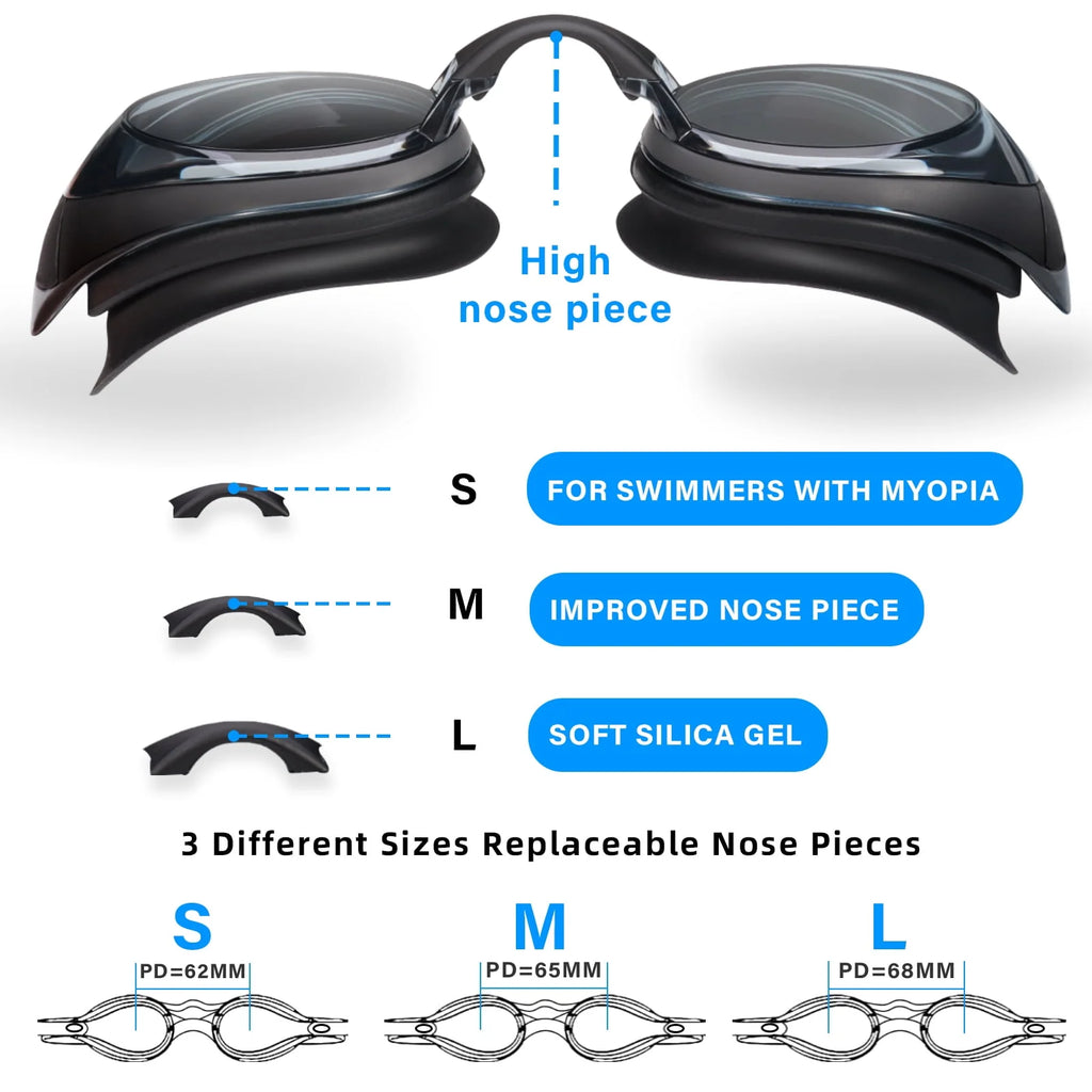 Swim Goggle Anti-Fog No Leak with 3 Nose Pieces R57807