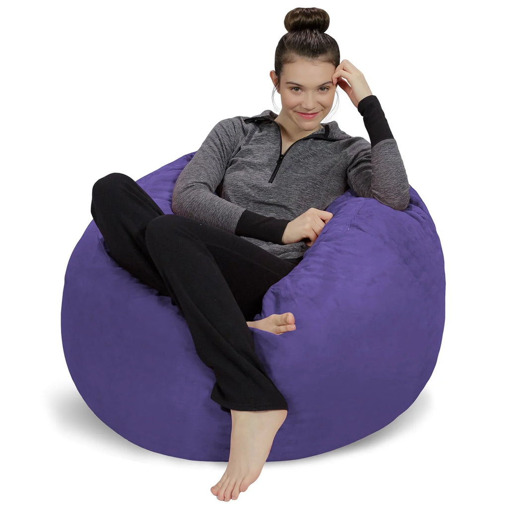 Charcoal 3 ft Memory Foam Bean Bag Chair F742740