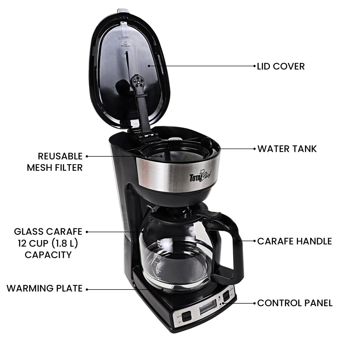 12 Cup Programmable Coffee Maker with Reusable Filter B4070