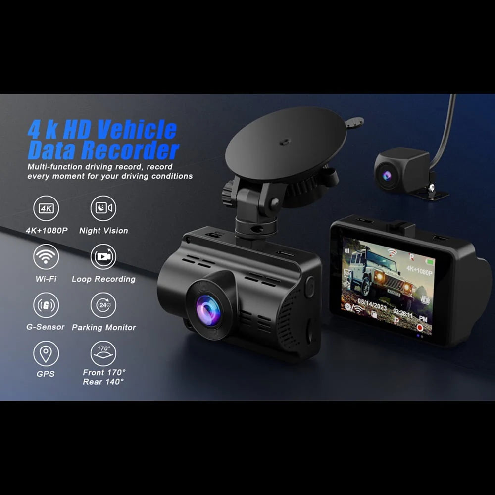 4K Dual Dash Cam Front and Rear 170° Wide Angle R94660