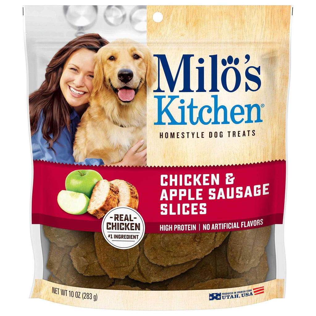 Chicken & Apple Sausage Slices Dog Treats Q124