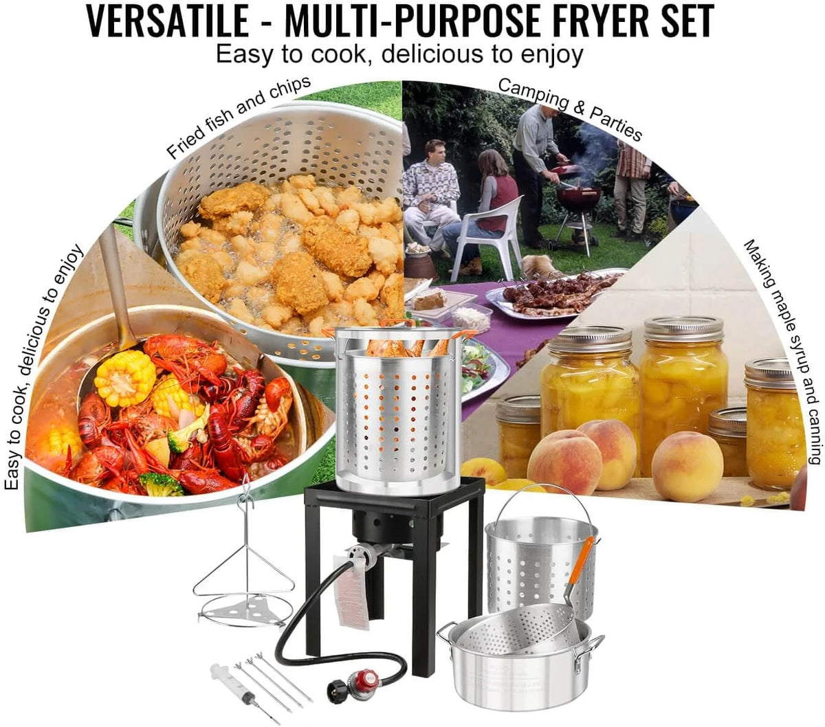 10 Quart Aluminum Propane Outdoor Fish Fryer Set J5901