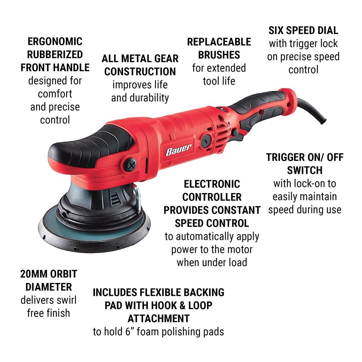 7.5 Amp 6 in. Random Orbit Polisher U20929