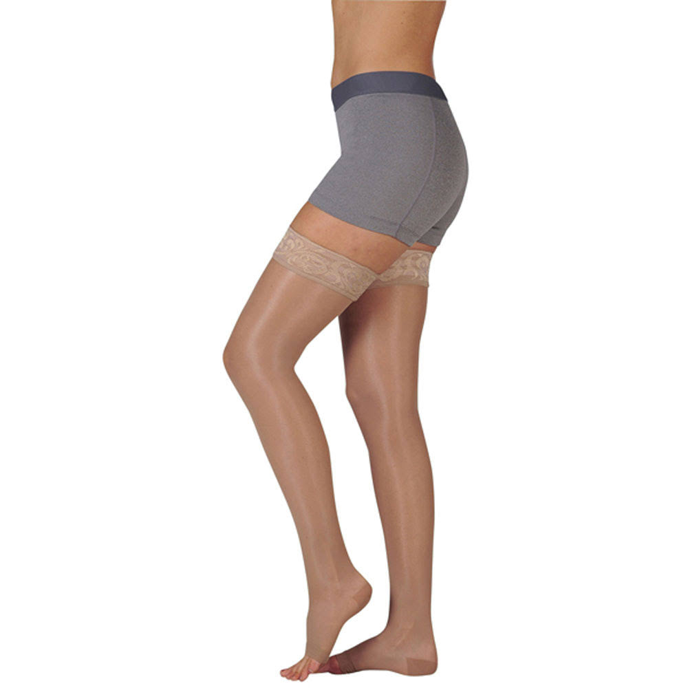 Black 20-30 mmHg Sheer Knee High Stockings Size IV A326971