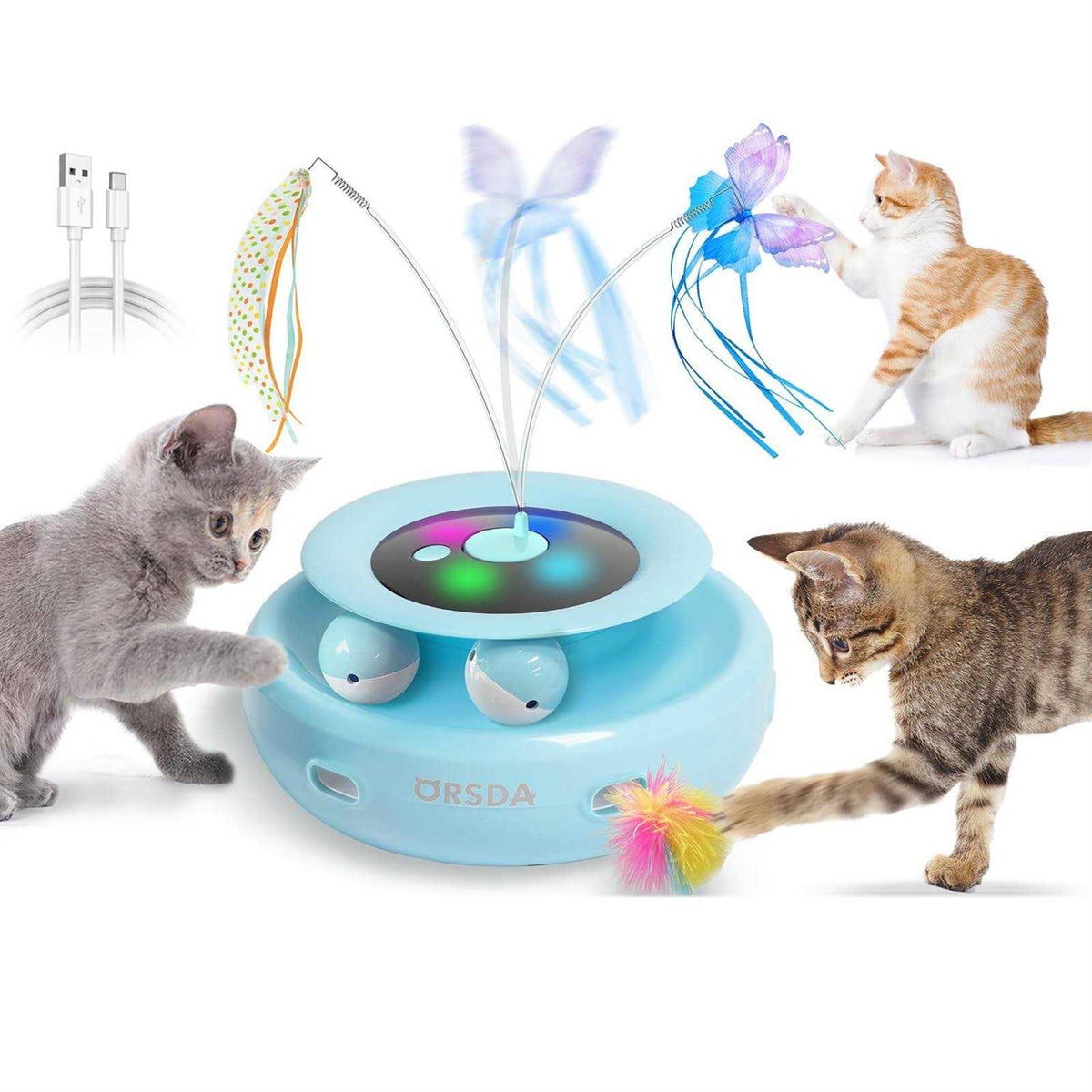 3-in-1 Rechargeable Interactive Cat Toys Z7198