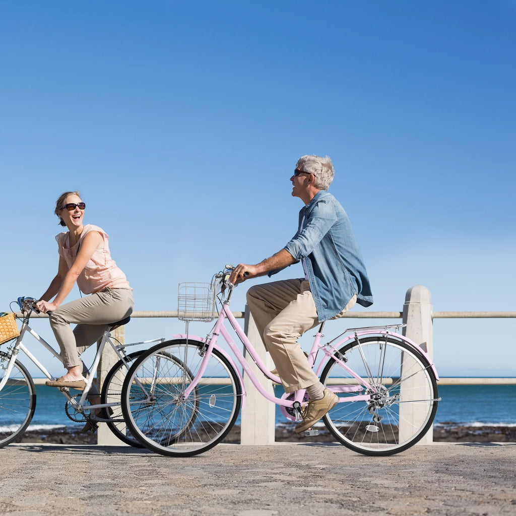 Pink 26in 7 Speed City Bike W7377