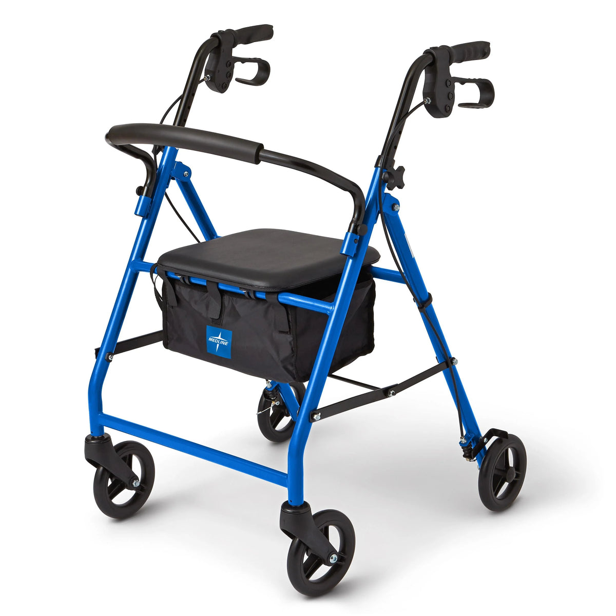 Blue Foldable Steel Rollator Walker Y637192