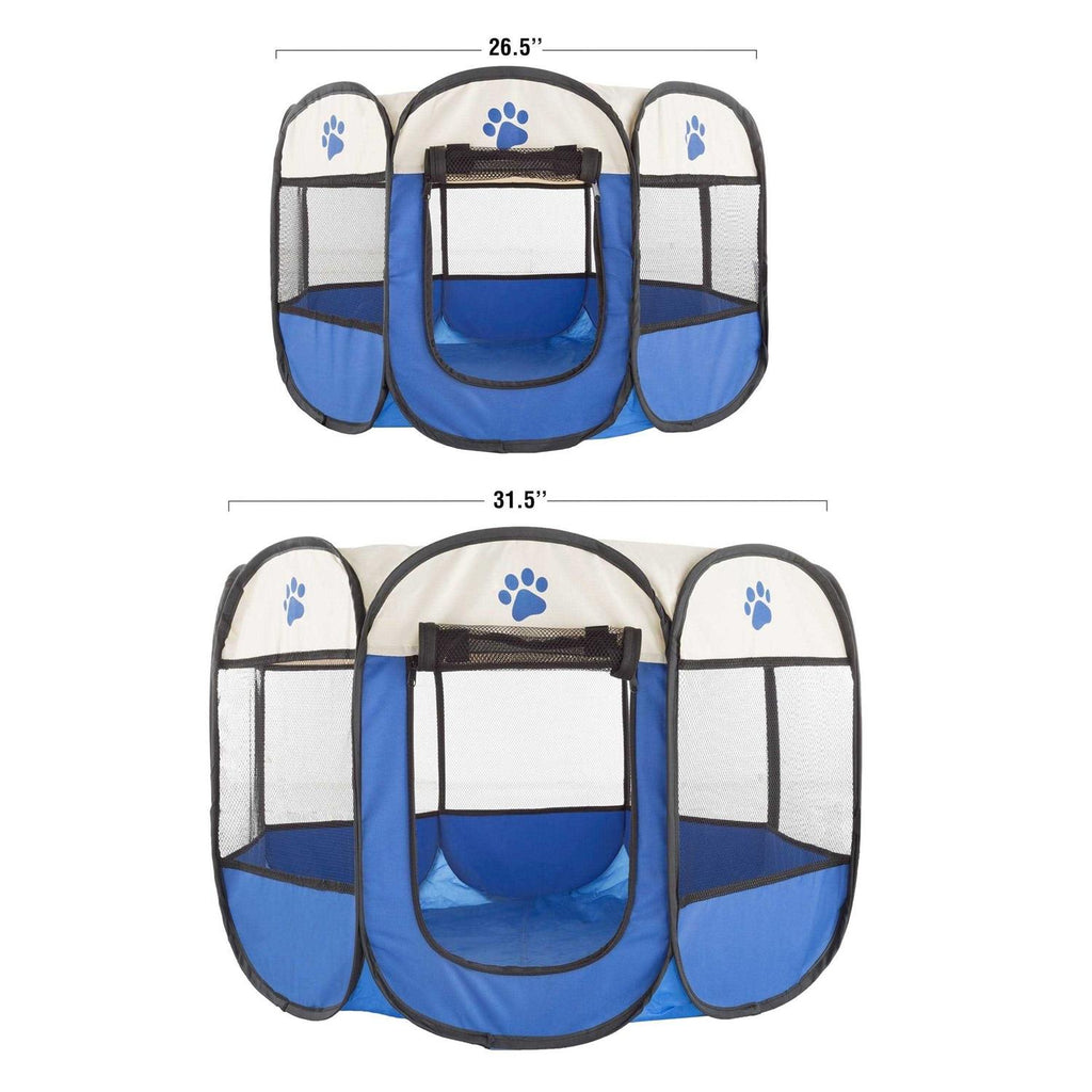 Pop-Up Pet Playpen with Carrying Case Blue W207