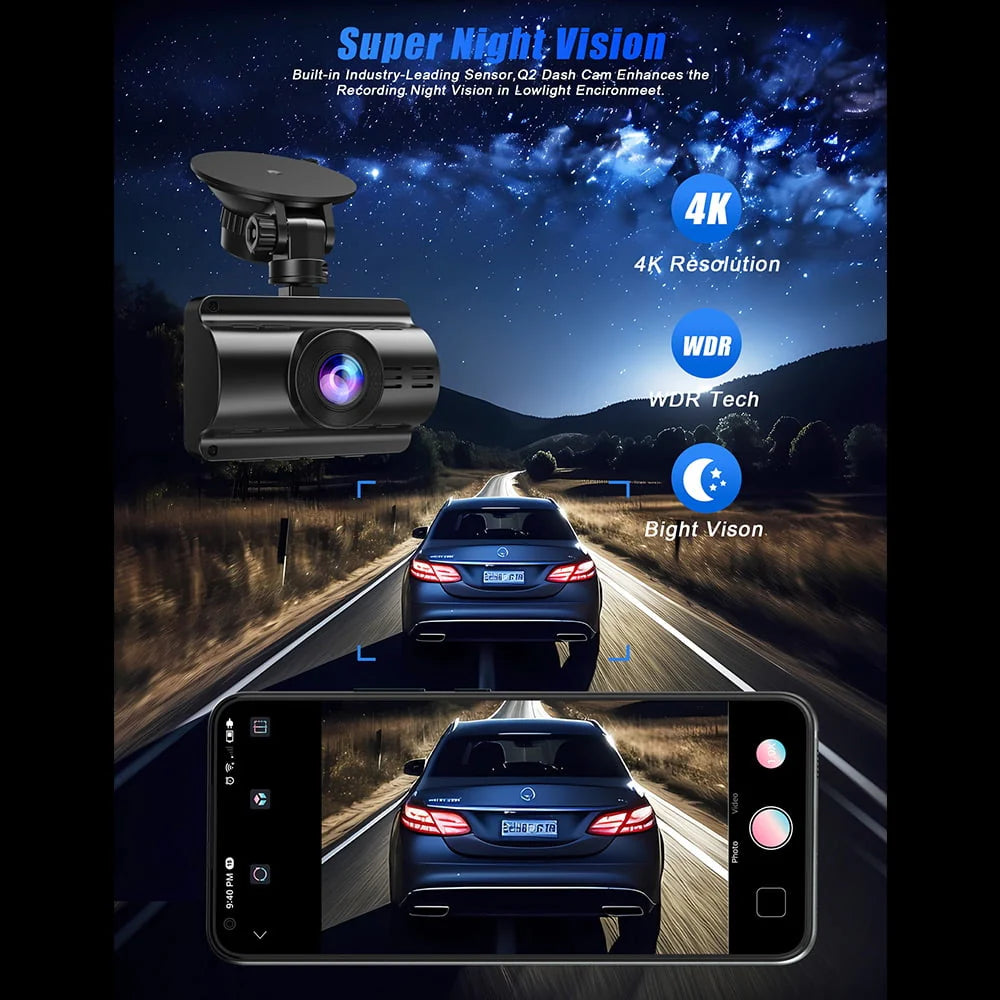 4K Dual Dash Cam Front and Rear 170° Wide Angle R94660