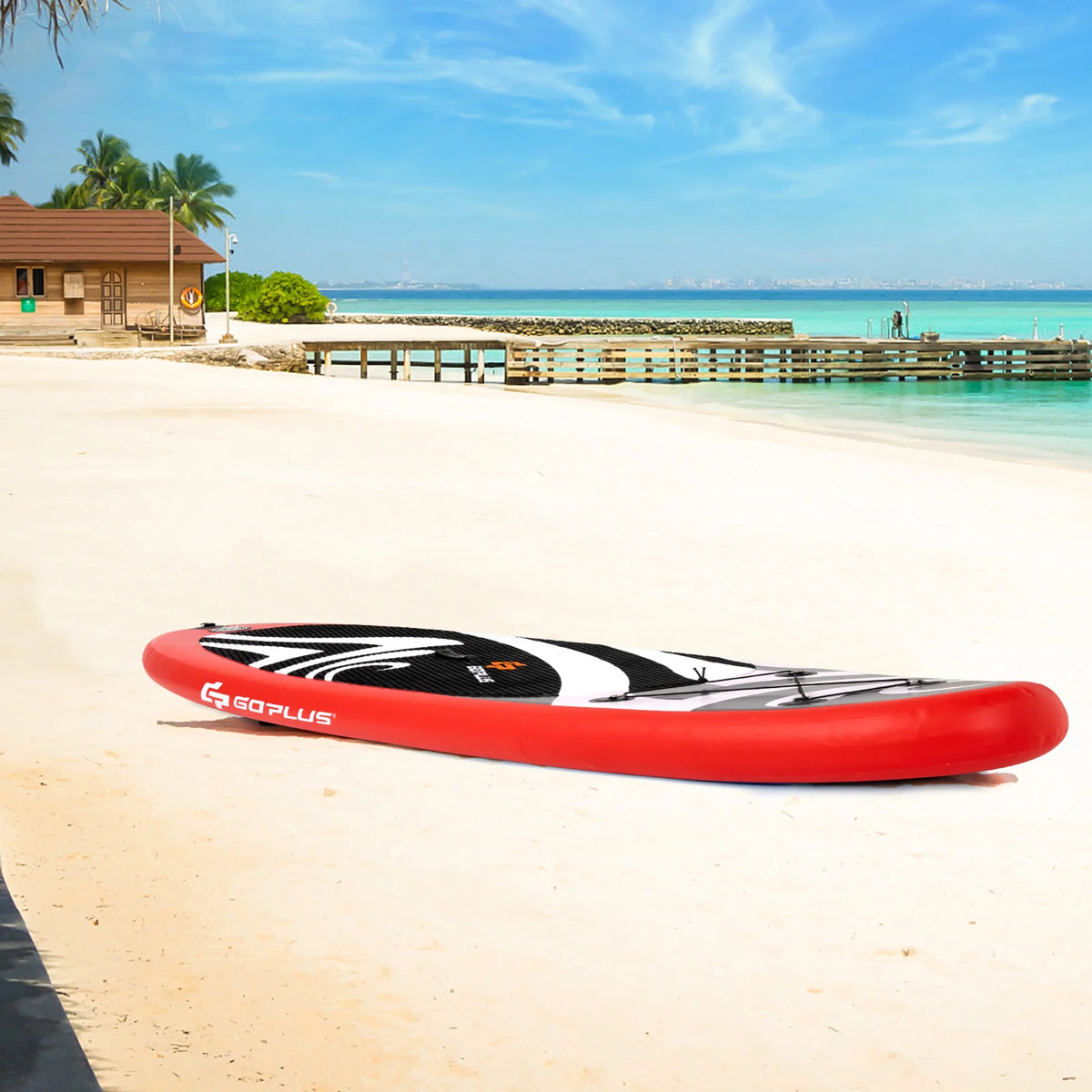 11' Inflatable Stand Up Paddle Board with Bag Paddle Pump Red O103556
