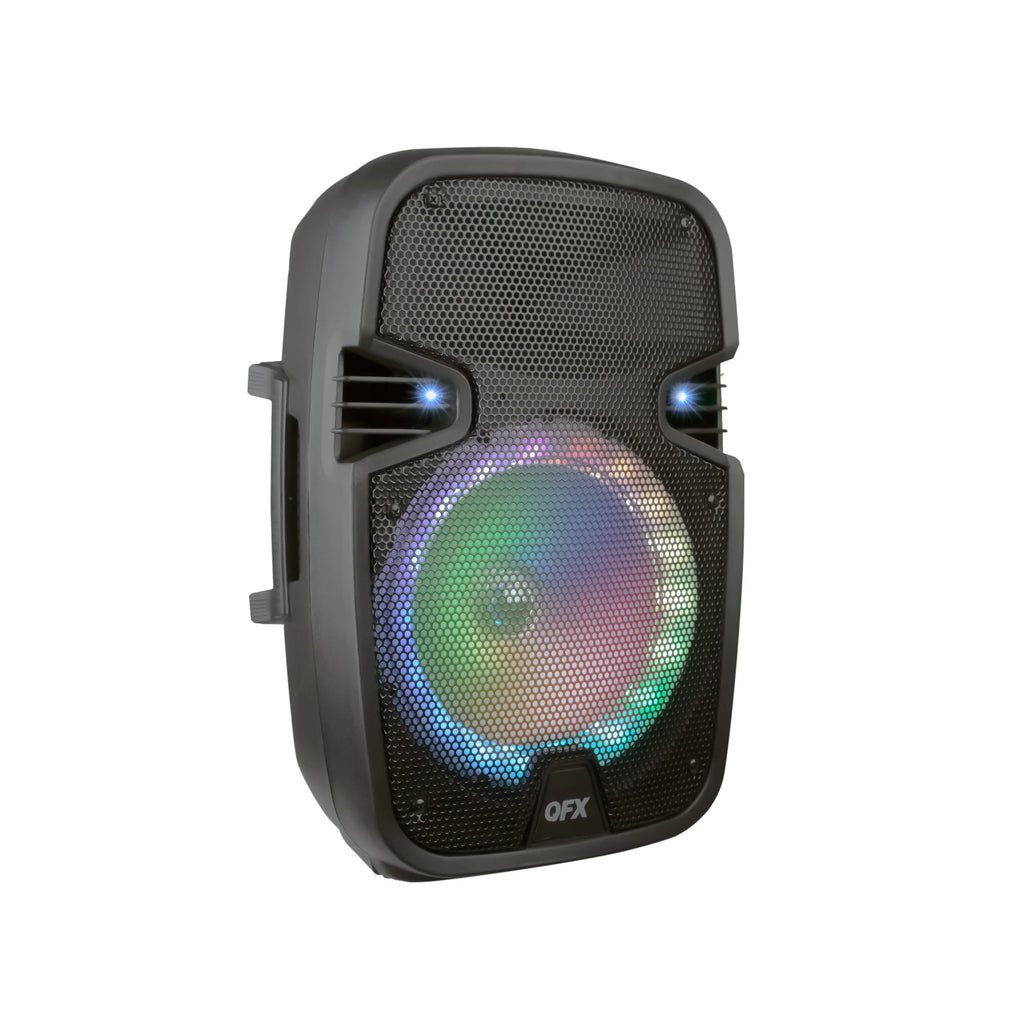 8” Bluetooth Rechargeable Speaker with LED Party Lights and Wired Microphone M9961