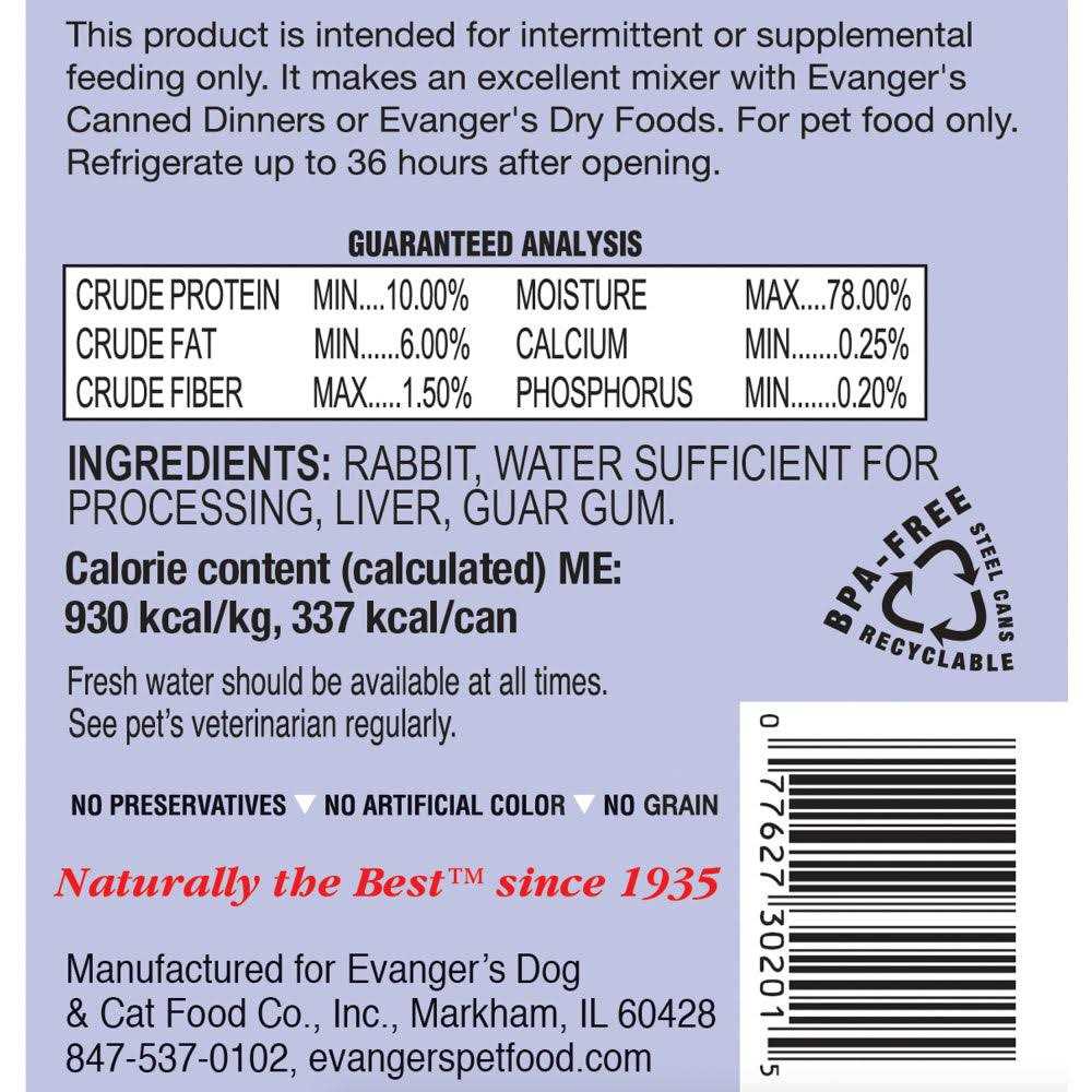 Grain Free Rabbit Canned Dog and Cat Food K42659