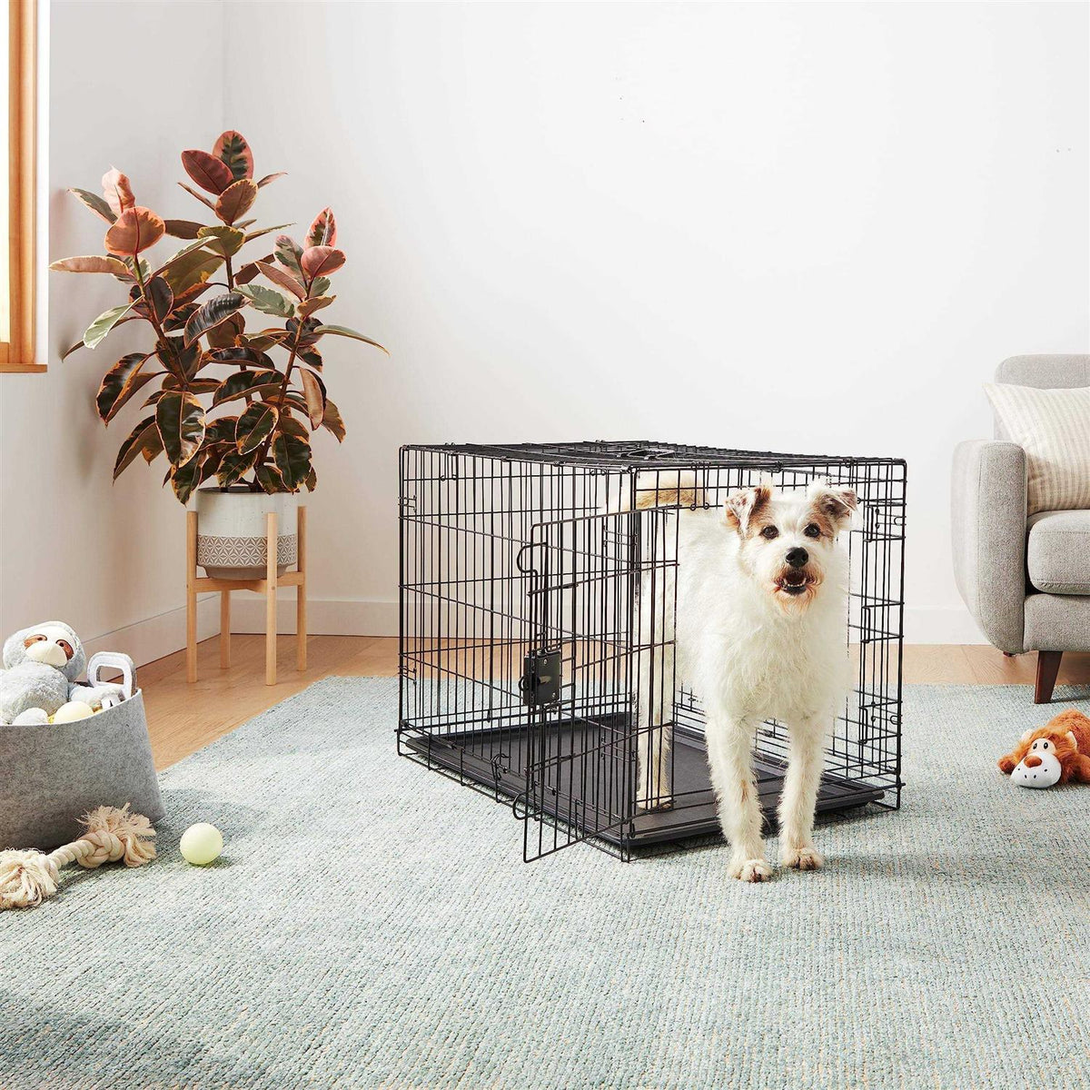 Foldable Metal Wire Dog Crate with Tray X9487