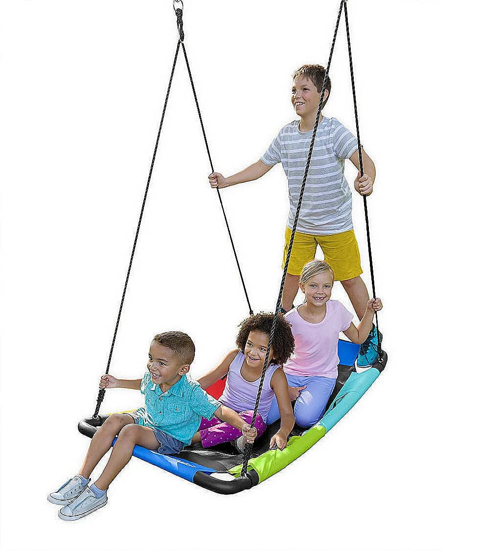 Platform Swing with Padded Steel Frame and Oxford Cloth Mat L16394