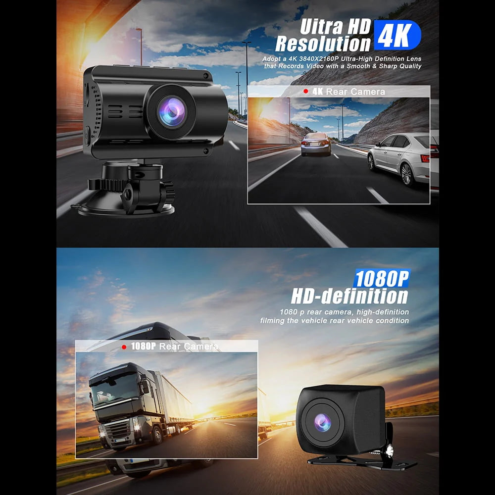 4K Dual Dash Cam Front and Rear 170° Wide Angle R94660