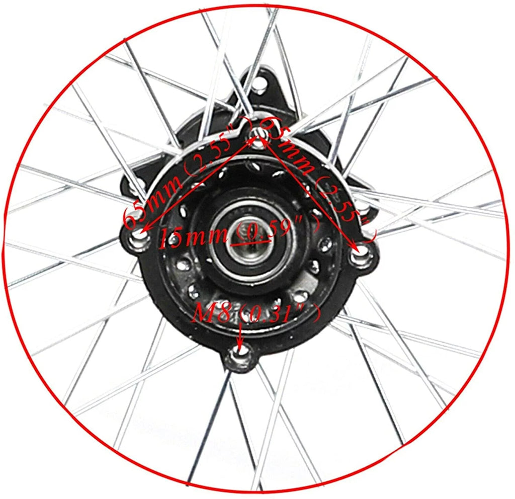 14 90/100-14 Rear Wheel Tire and Rim Inner Tube with 15mm Bearing Z8949